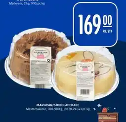 Rema 1000 MARSIPAN/SJOKOLADEKAKE, NOK 169 tilbud