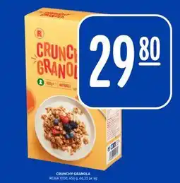 Rema 1000 CRUNCHY GRANOLA, NOK 29.8 tilbud