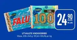 Rema 1000 UTVALGTE KNEKKEBRØD, NOK 24.9 tilbud