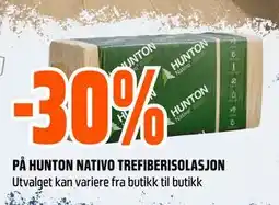 Obs Bygg 30% PÅ HUNTON NATIVO TREFIBERISOLASJON tilbud