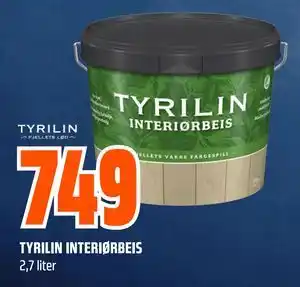 Obs Bygg TYRILIN INTERIØRBEIS, NOK 749 tilbud