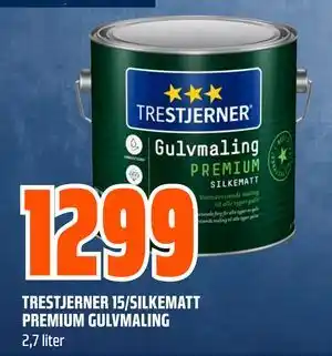 Obs Bygg TRESTJERNER 15/SILKEMATT PREMIUM GULVMALING, NOK 1299 tilbud