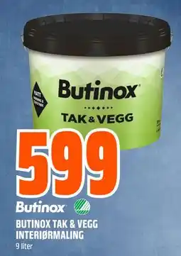 Obs Bygg BUTINOX TAK & VEGG INTERIØRMALING, NOK 599 tilbud
