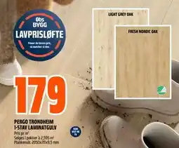 Obs Bygg PERGO TRONDHEIM 1-STAV LAMINATGULV, NOK 179 tilbud