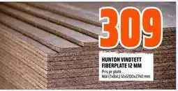 Obs Bygg HUNTON VINDTETT FIBERPLATE 12 MM, NOK 309 tilbud