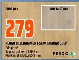 Obs Bygg PERGO LILLEHAMMER 1-STAV LAMINATGULV, NOK 279 tilbud