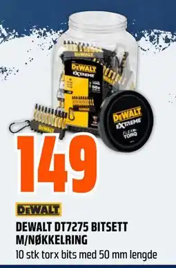 Obs Bygg DEWALT DT7275 BITSETT M/NØKKELRING, NOK 149 tilbud