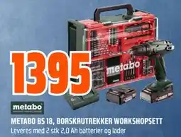 Obs Bygg METABO BS 18, BORSKRUTREKKER WORKSHOPSETT, NOK 1395 tilbud