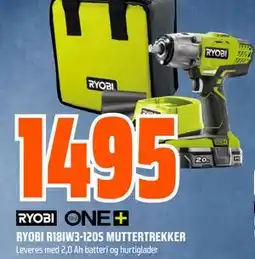 Obs Bygg RYOBI R18IW3-120S MUTTERTREKKER, NOK 1495 tilbud