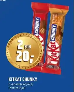 Coop Obs KITKAT CHUNKY, NOK 20 tilbud