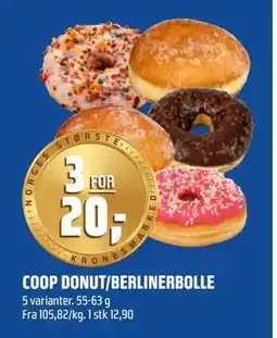 Coop Obs COOP DONUT/BERLINERBOLLE, NOK 20 tilbud