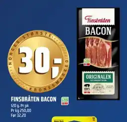 Coop Obs FINSBRÅTEN BACON, NOK 30 tilbud