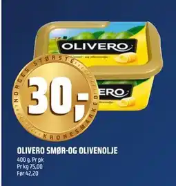 Coop Obs OLIVERO SMØR-OG OLIVENOLJE, NOK 30 tilbud