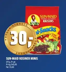 Coop Obs SUN-MAID ROSINER MINIS, NOK 30 tilbud