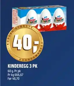 Coop Obs KINDEREGG 3 PK, NOK 40 tilbud