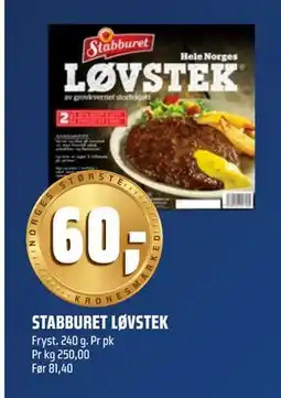 Coop Obs STABBURET LØVSTEK, NOK 60 tilbud