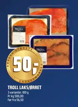 Coop Obs TROLL LAKS/ØRRET, NOK 50 tilbud