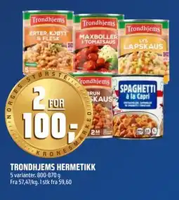 Coop Obs TRONDHJEMS HERMETIKK, NOK 100 tilbud