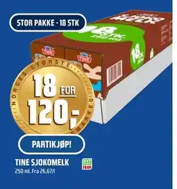 Coop Obs TINE SJOKOMELK, NOK 120 tilbud