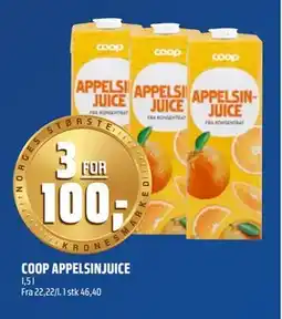 Coop Obs COOP APPELSINJUICE, NOK 100 tilbud