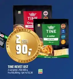 Coop Obs TINE REVET OST, NOK 90 tilbud