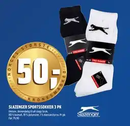 Coop Obs SLAZENGER SPORTSSOKKER 3 PK, NOK 50 tilbud