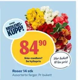 Coop Obs Roser 14 stk, Medlemspris tilbud