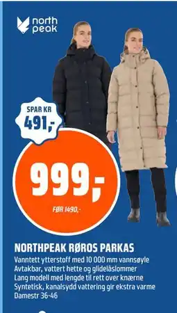 Coop Obs NORTHPEAK RØROS PARKAS, NOK 999 tilbud