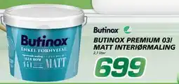Coop Byggmix BUTINOX PREMIUM 03/ MATT INTERIØRMALING, NOK 699 tilbud