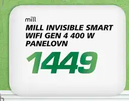 Coop Byggmix MILL INVISIBLE SMART WIFI GEN 4 400 W PANELOVN, NOK 1449 tilbud