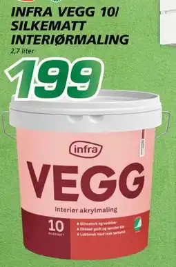 Coop Byggmix INFRA VEGG 10/SILKEMATT INTERIØRMALING, NOK 199 tilbud