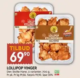 Coop Mega LOLLIPOP VINGER, NOK 69.9 tilbud
