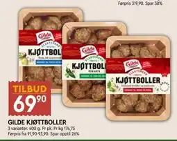 Coop Mega GILDE KJØTTBOLLER, NOK 69.9 tilbud
