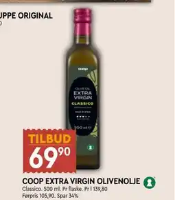 Coop Mega COOP EXTRA VIRGIN OLIVENOLJE, NOK 69.9 tilbud