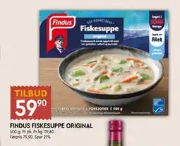 Coop Mega FINDUS FISKESUPPE ORIGINAL, NOK 59.9 tilbud