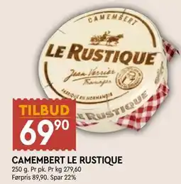 Coop Mega CAMEMBERT LE RUSTIQUE, NOK 69.9 tilbud