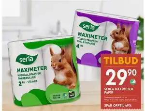 Coop Mega SERLA MAXIMETER PAPIR, NOK 29.9 tilbud