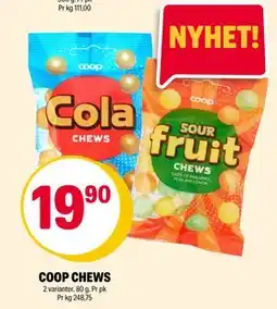 Coop Extra COOP CHEWS, NOK 19.9 tilbud