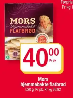 Coop Extra Mors hjemmebakte flatbrød, NOK 40 tilbud