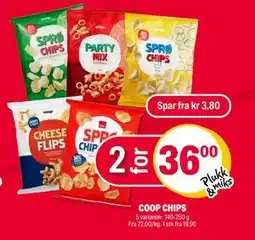 Coop Extra COOP CHIPS, NOK 36 tilbud