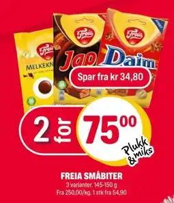Coop Extra FREIA SMÅBITER, NOK 75 tilbud