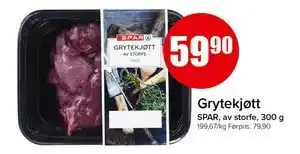 Spar Grytekjøtt, NOK 59.9 tilbud