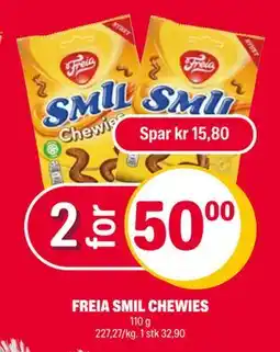 Coop Extra FREIA SMIL CHEWIES, NOK 50 tilbud