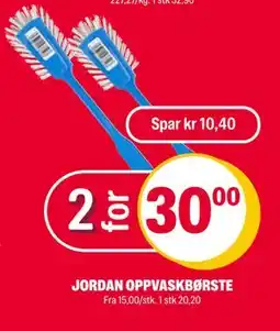 Coop Extra JORDAN OPPVASKBØRSTE, NOK 30 tilbud