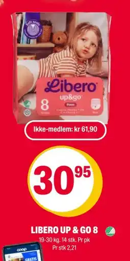 Coop Extra LIBERO UP & GO 8, NOK 61.9, Medlemspris tilbud