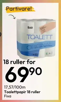 Gigaboks Toalettpapir 18 ruller, NOK 69.9 tilbud