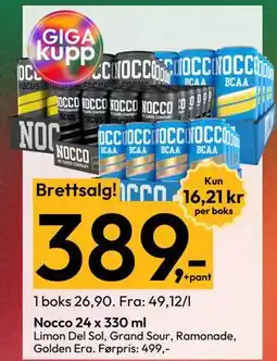Gigaboks Nocco 24 x 330 ML, NOK 389 tilbud