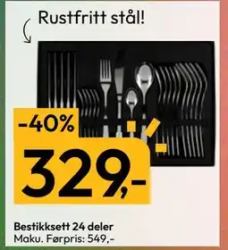 Gigaboks Bestikksett 24 deler, NOK 329 tilbud