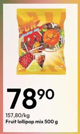 Gigaboks Fruit lollipop mix 500 g, NOK 78.9 tilbud