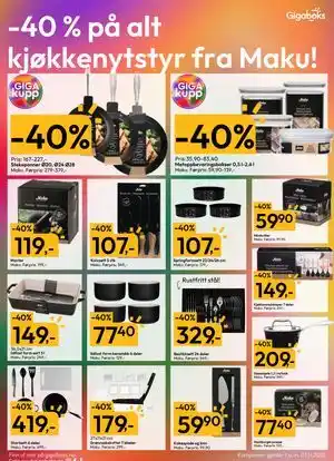 Gigaboks 40% på alt kjøkkenytstyr fra Maku! tilbud